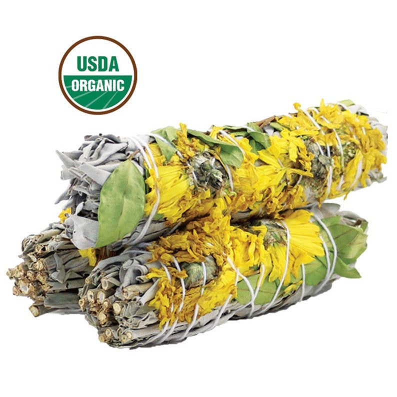 Sunflower White Sage Smudge Stick (4 in.)