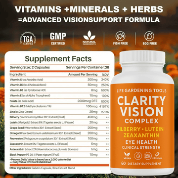 Bilberry + Lutein Eye Support Formula Capsules - Life Gardening Tools LLC