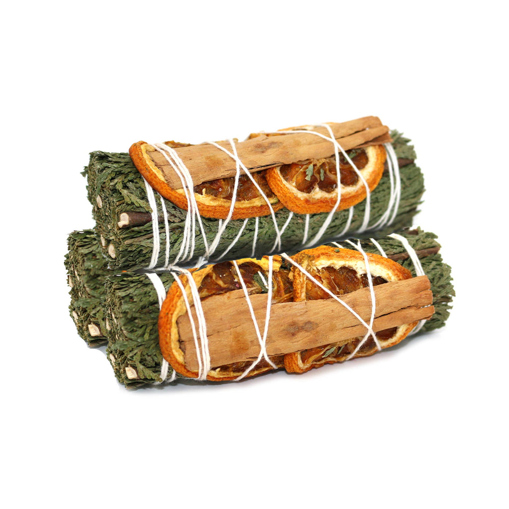 Cedar, Orange & Cinnamon Smudge Stick Bundle (4 in.)