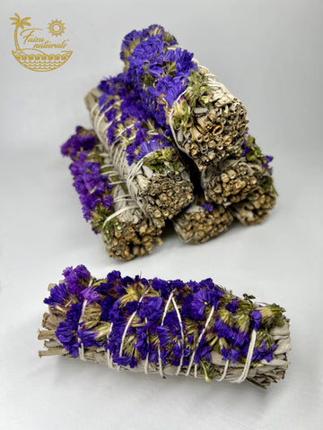 Purple Sinuata Flower with White Sage Bundles