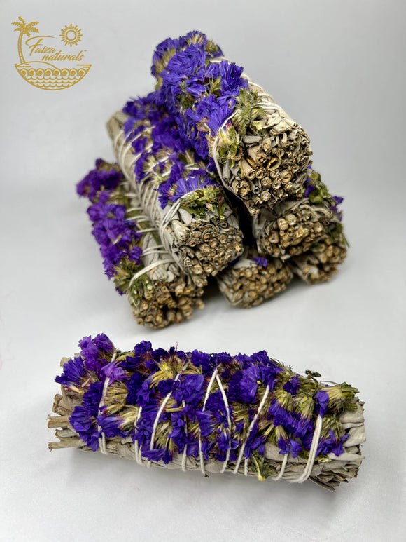 Purple Sinuata Flower with White Sage Bundles