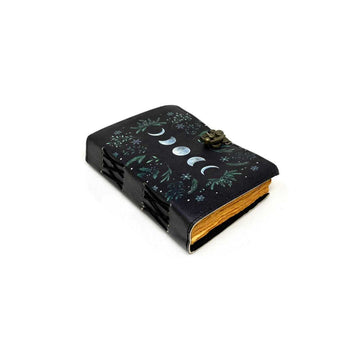 Phases of the Moon Journal - Handmade Leather with Deckle Edge Paper approx 240 pages - 0