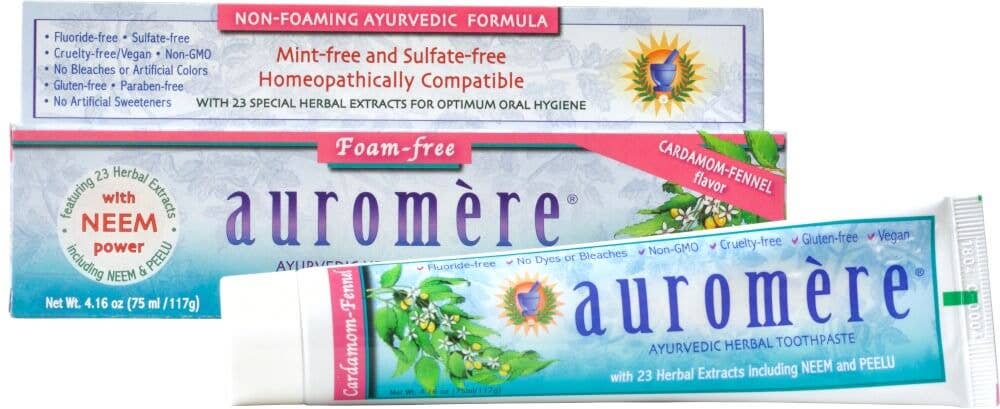 Foam-Free Cardamom-Fennel Ayurvedic Toothpaste: 4.16 Oz Tube