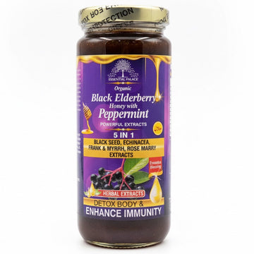 Black Elderberry Honey with Peppermint Extract | Organic