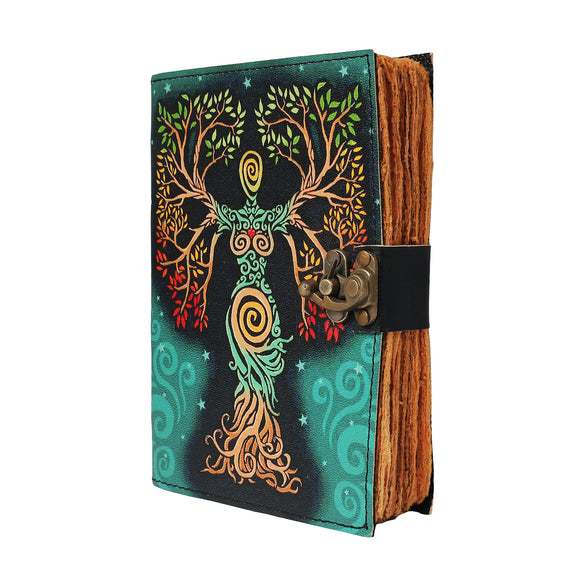 Paper Journal Deckle Paper Soft Goddess Tree of Life, approx. 5"x7"