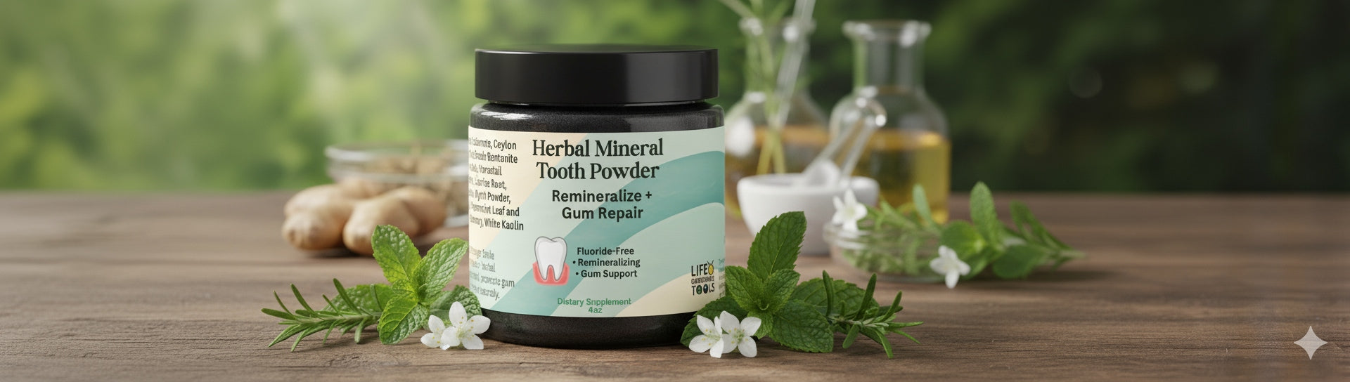 Herbal Mineral Tooth Powder – Remineralizing Gum Repair | Fluoride-Free