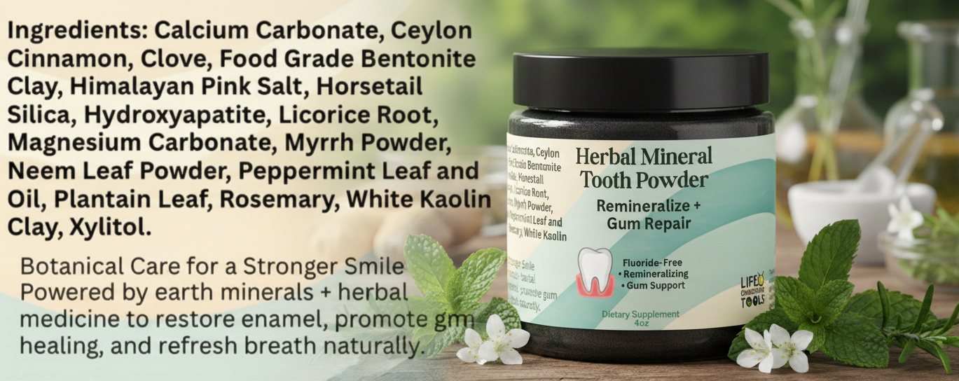 Herbal Mineral Tooth Powder – Remineralizing Gum Repair | Fluoride-Free