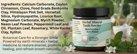 Herbal Mineral Tooth Powder – Remineralizing Gum Repair | Fluoride-Free
