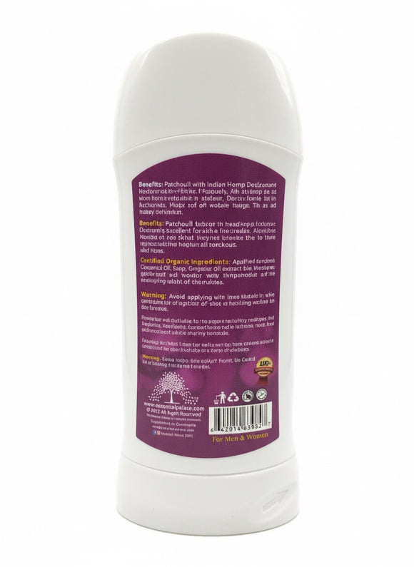 Essential Palace Patchouli with Indian Hemp Deodorant - Life Gardening Tools LLC