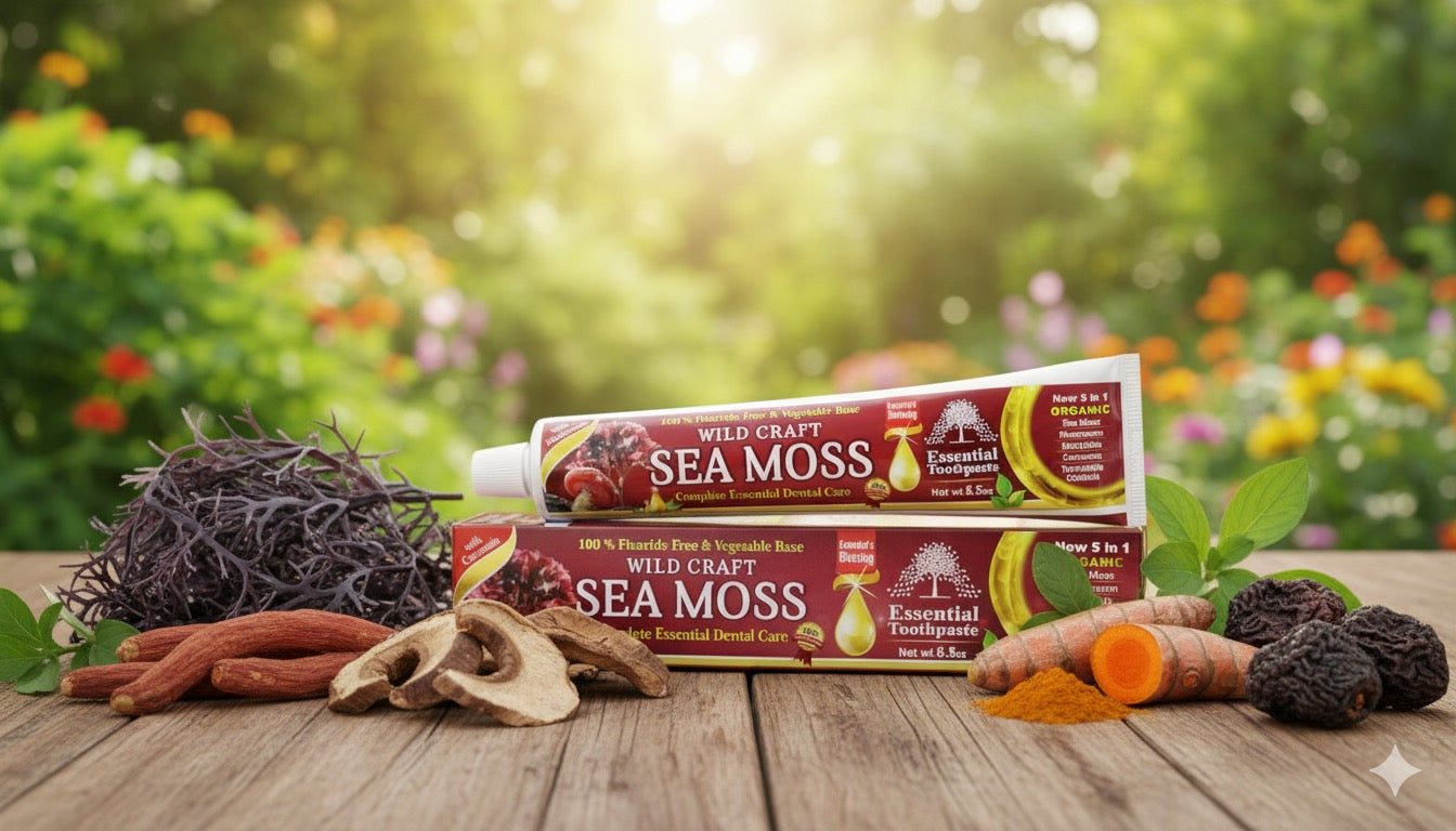 Wildcrafted Herbal Toothpaste – Sea Moss + Mushroom + Ayurvedic Botanicals (6.5 oz) - 0