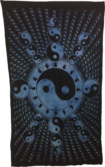 Indian Cotton Tapestry Tie & Dye Yin Yang (135 x 220 cm)