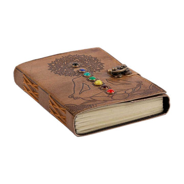Paper Leather Journal 7 Chakra Meditation approx. 5"x7" - 0
