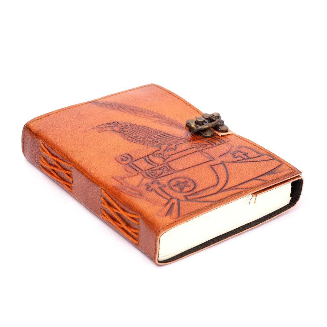 Crow / Raven Handmade Paper Leather Journal  approx 240 pages