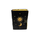 Sun, Moon, and Stars Leather Journal - Handmade with Deckle Edge Paper-1