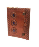 Lapis Lazuli Leather Journal  & Buckle Closure (13''x10'')-1