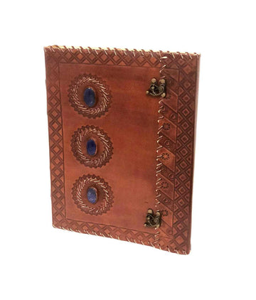 Lapis Lazuli Leather Journal  & Buckle Closure (13''x10'')