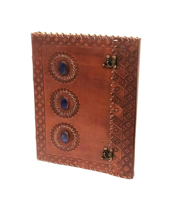 Lapis Lazuli Leather Journal  & Buckle Closure (13''x10'')