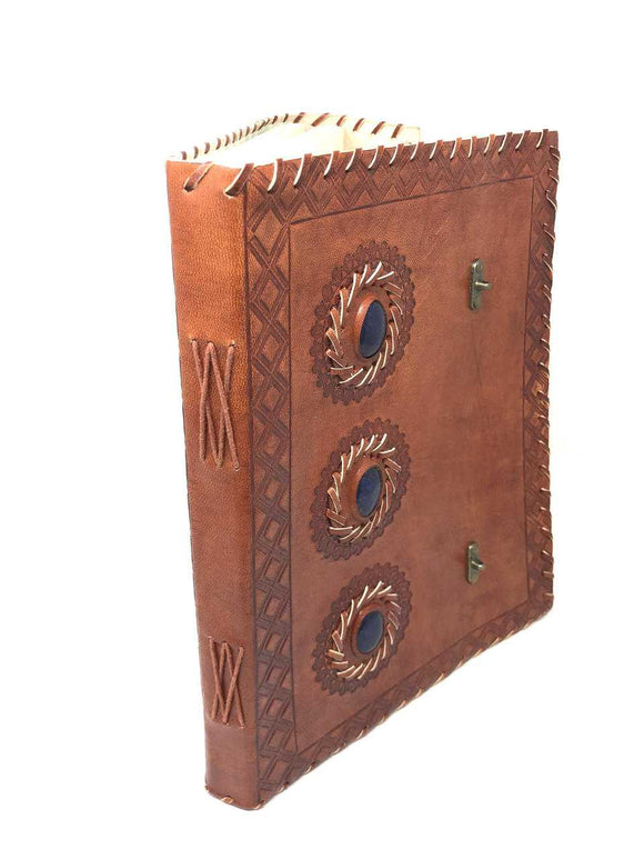 Lapis Lazuli Leather Journal  & Buckle Closure (13''x10'')