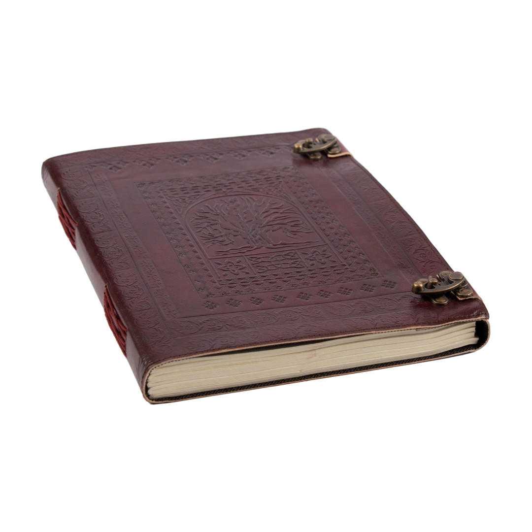 Tree of Life Big Leather Journal  & Buckle Closure (13''x10'') - 0