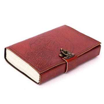 Wolf Handmade Paper Leather Journal - 0