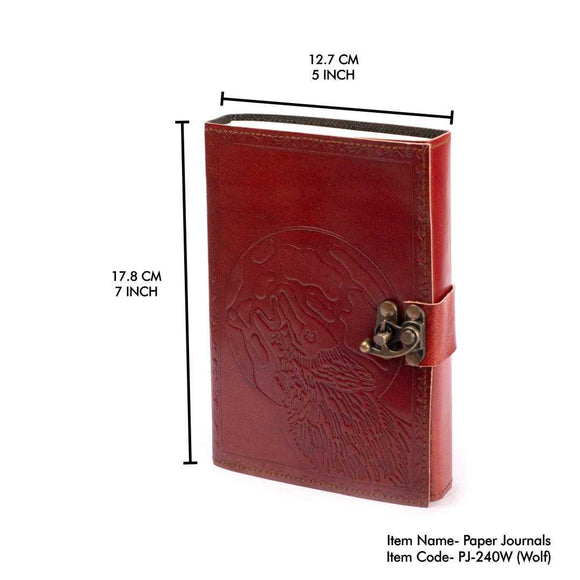 Wolf Handmade Paper Leather Journal