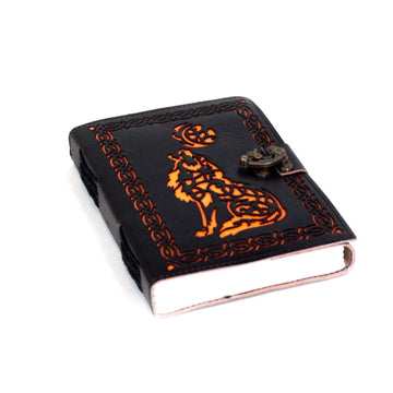 Double color Wolf Handmade Paper Leather Journal  approx 240 pages