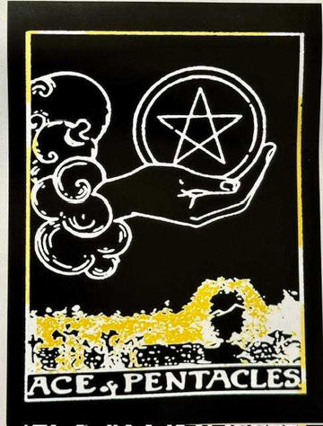 The Ace of Pentacles (hand) Tarot Card Tarot Card Tapestry 30 x 40