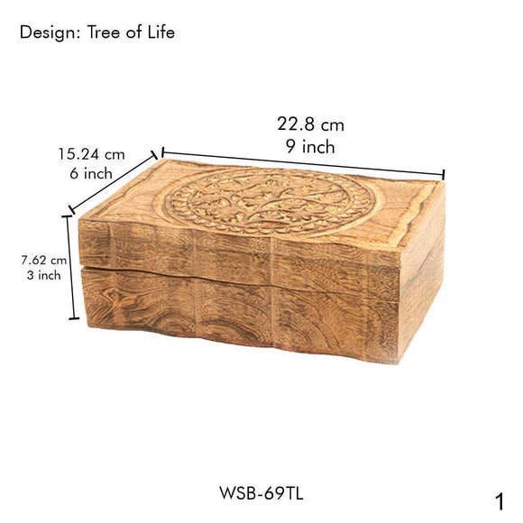Hand-carved  Tree of Life Box: A Symbol of Your Personal Journey