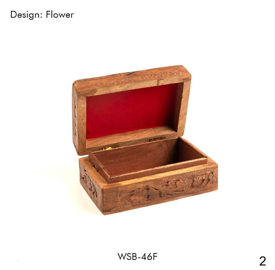 Hand-craved Floral Wooden Box: A Bloom of Beauty and Intention - 0
