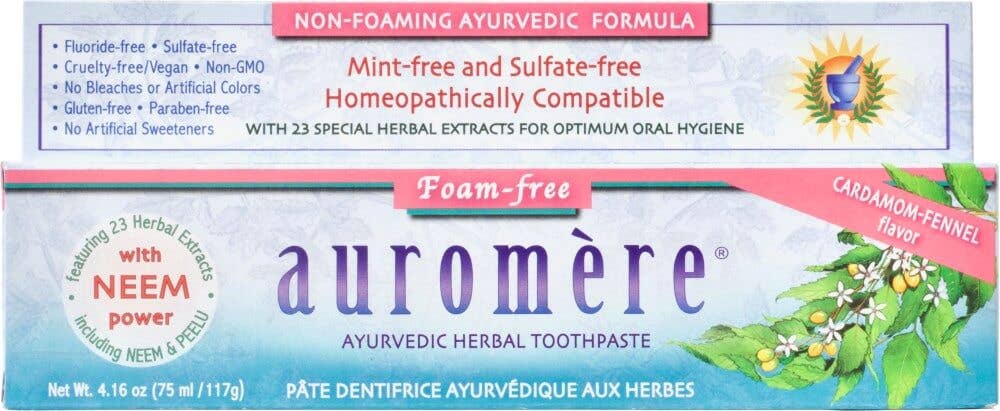 Foam-Free Cardamom-Fennel Ayurvedic Toothpaste: 4.16 Oz Tube