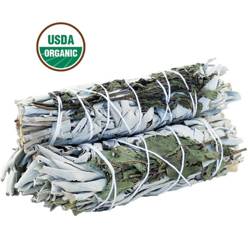 White Sage & Peppermint Smudge Stick (4 in.)