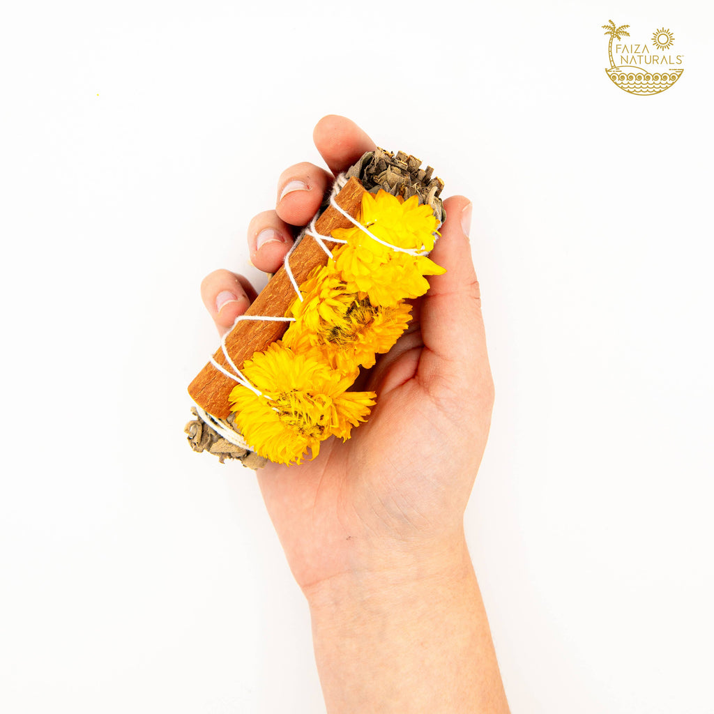 Cinnamon and Sunflower with White Sage Bundles