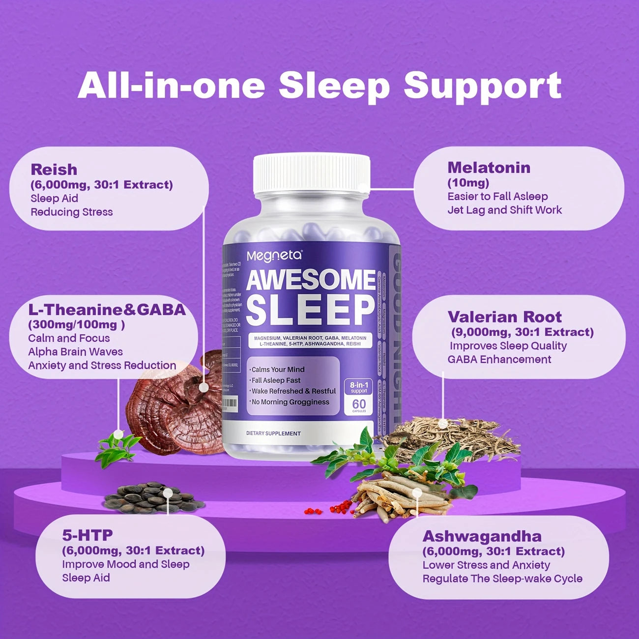 💤 Sleep Support Capsules – Calm Mind & Restful Sleep