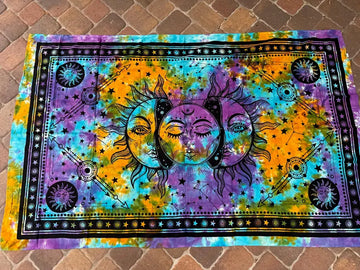 Tie Dye Sun Moon Tapestry - 0