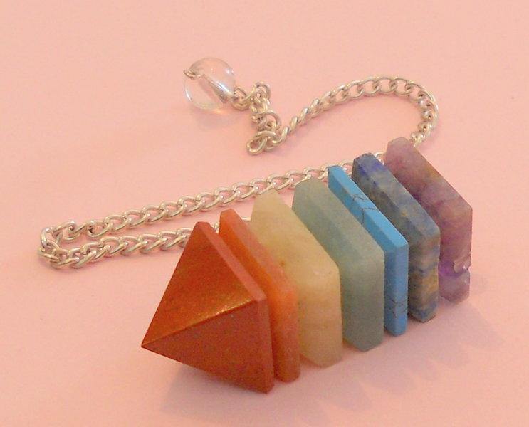 7 Chakra Pyramid Pendulum | Reiki Pendulum - Life Gardening Tools LLC