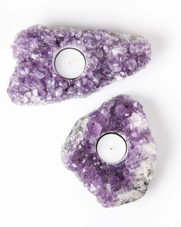 Amethyst Cluster Candle Holder - Life Gardening Tools LLC