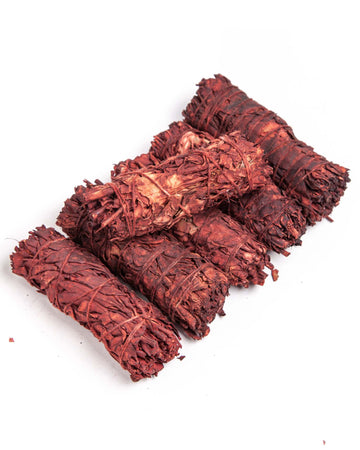 White Sage w/ Dragon's Blood Smudge Stick - 4 inch - Life Gardening Tools LLC