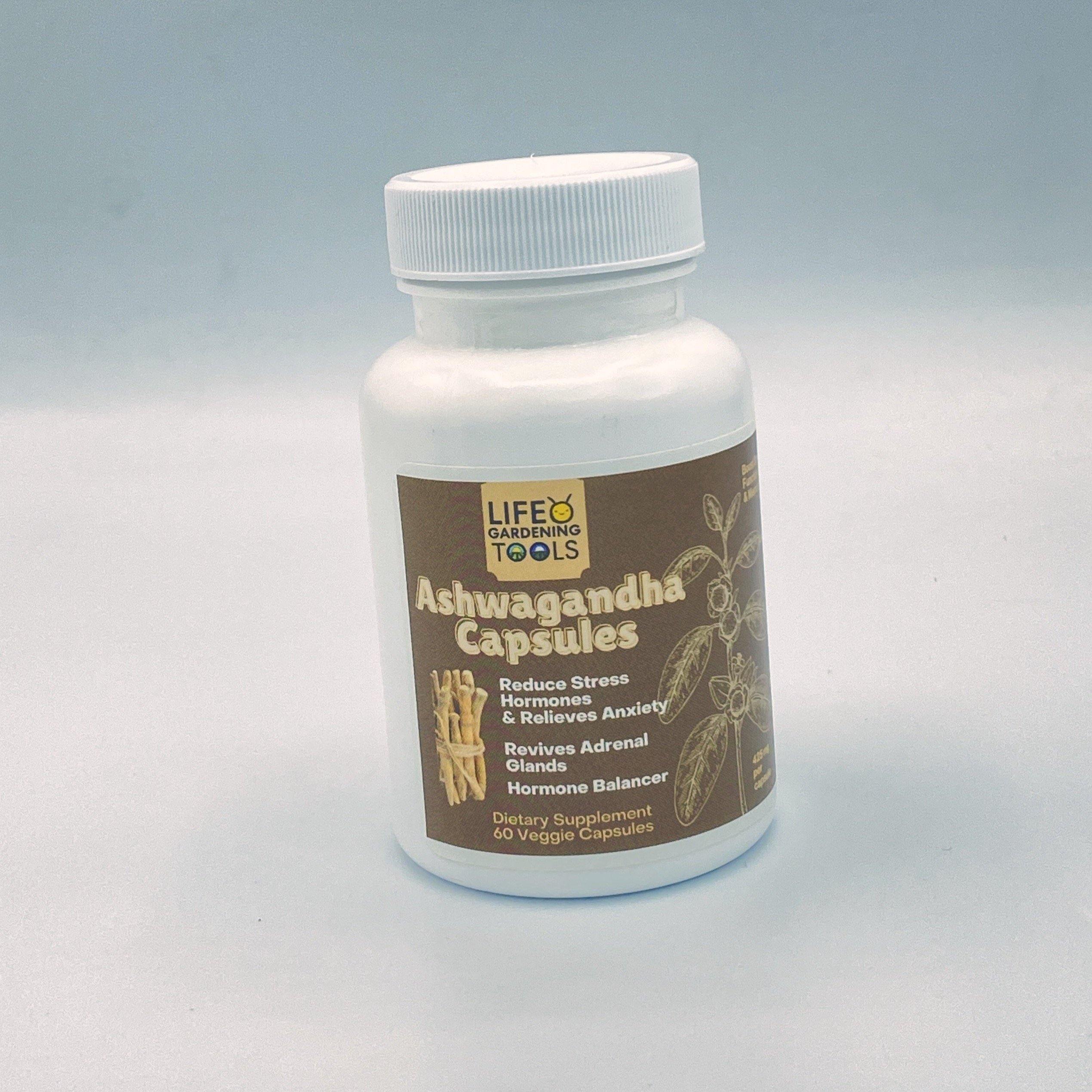 Ashwagandha Capsules (60 Vegetarian Capsules) - Life Gardening Tools LLC