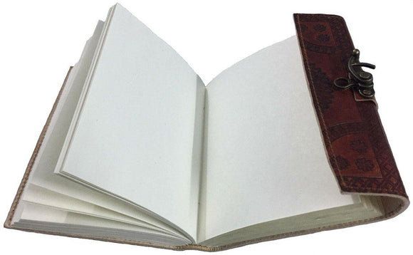 Leather Journal with Semi-precious Stone & Buckle Closure Leather Diary Gift for Him Her - Life Gardening Tools LLC