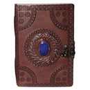 Leather Journal with Semi-precious Stone & Buckle Closure Leather Diary Gift for Him Her - Life Gardening Tools LLC