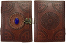 Leather Journal with Semi-precious Stone & Buckle Closure Leather Diary Gift for Him Her - Life Gardening Tools LLC