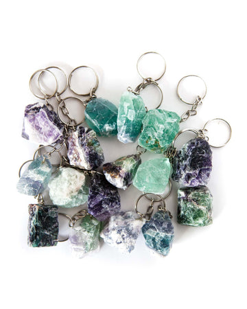 Rough Fluorite Keychains - Life Gardening Tools LLC