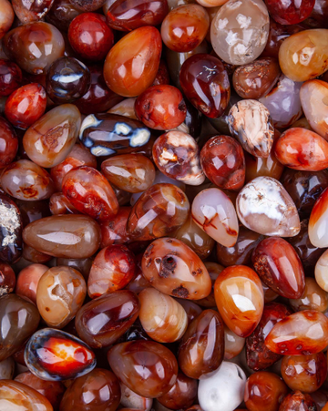 2 Piece Carnelian "Egg" Tumbled Stone | Tumblestone | Tumbled Gemstone | Healing Crystals | Crystals | Divination Crystals - Life Gardening Tools LLC