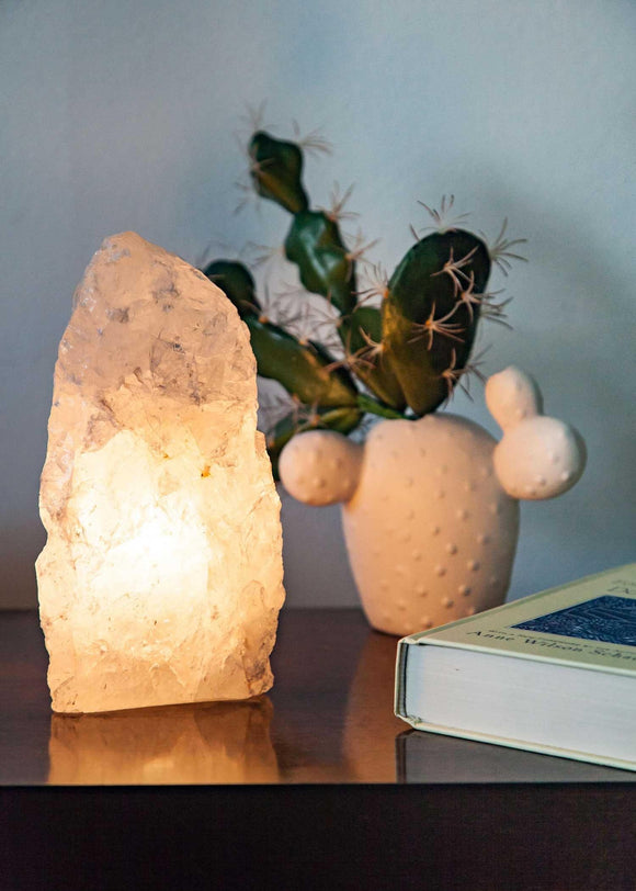 Rough Clear Quartz Lamp - Life Gardening Tools LLC
