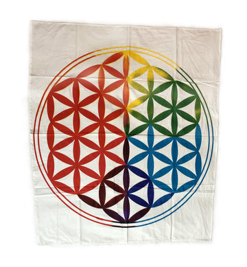 Flower of Life, 7 chakra colors approx. 36"x36" - 0